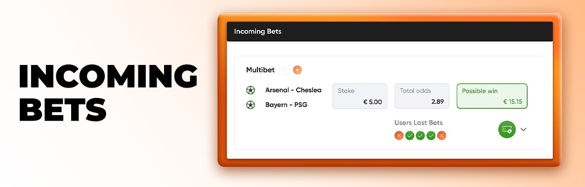 Incoming Bets feature on Softlabs